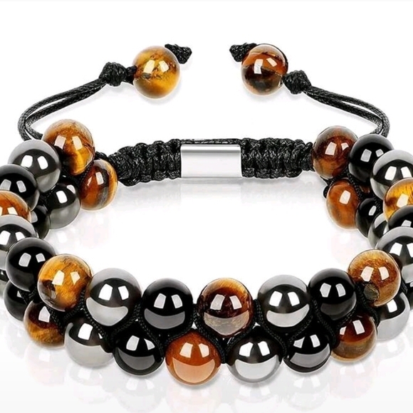 Black and Brown Beaded Bracelet - Picture 3 of 5